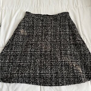 Banana Republic A-Line Black and White Midi Skirt